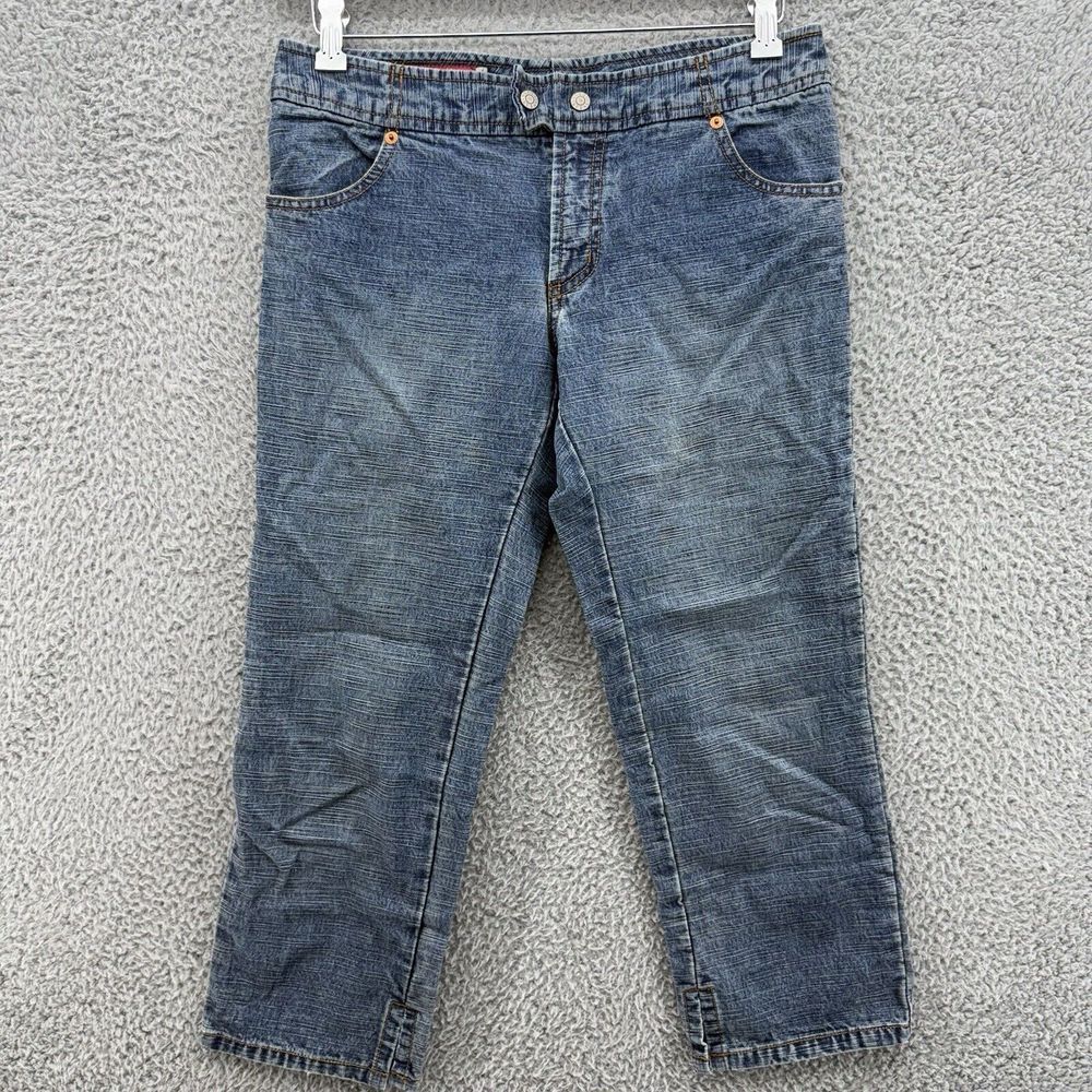 Guess Jeans Womens Size 29 Straight‎ Leg Faded Blue Denim Crop Pants Vintage